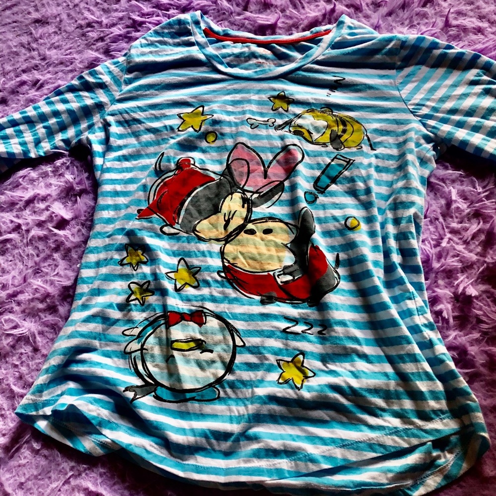 DISNEY ! Blue and white striped t shirt !